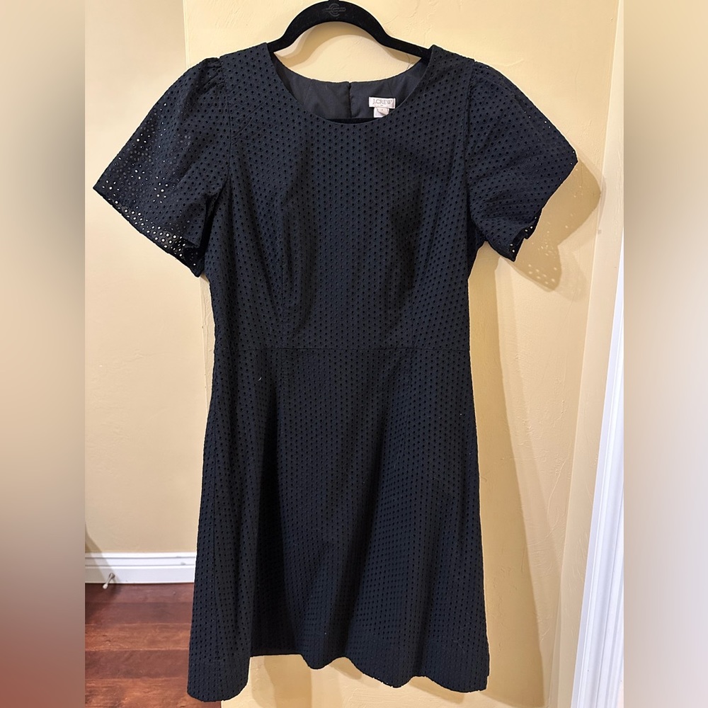 Like new! J. Crew flutter sleeve eyelit dress.
